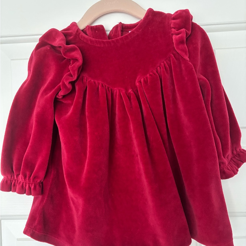 Nordstrom Velvet Ruffle Blouse - Rich Red